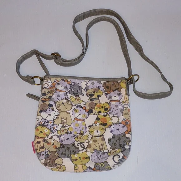 Purse☮️VINTAGE☮️ UNION BAY Cat/Fox Lovers Crossbody Bag - Picture 6 of 8